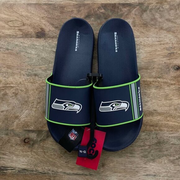 NEW 11-12 Men's Seattle Seahawks Slides - Picture 2 of 4